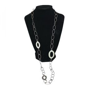 SILPADA N1506 Retired Sterling Silver Oval Link Necklace 35'' Long